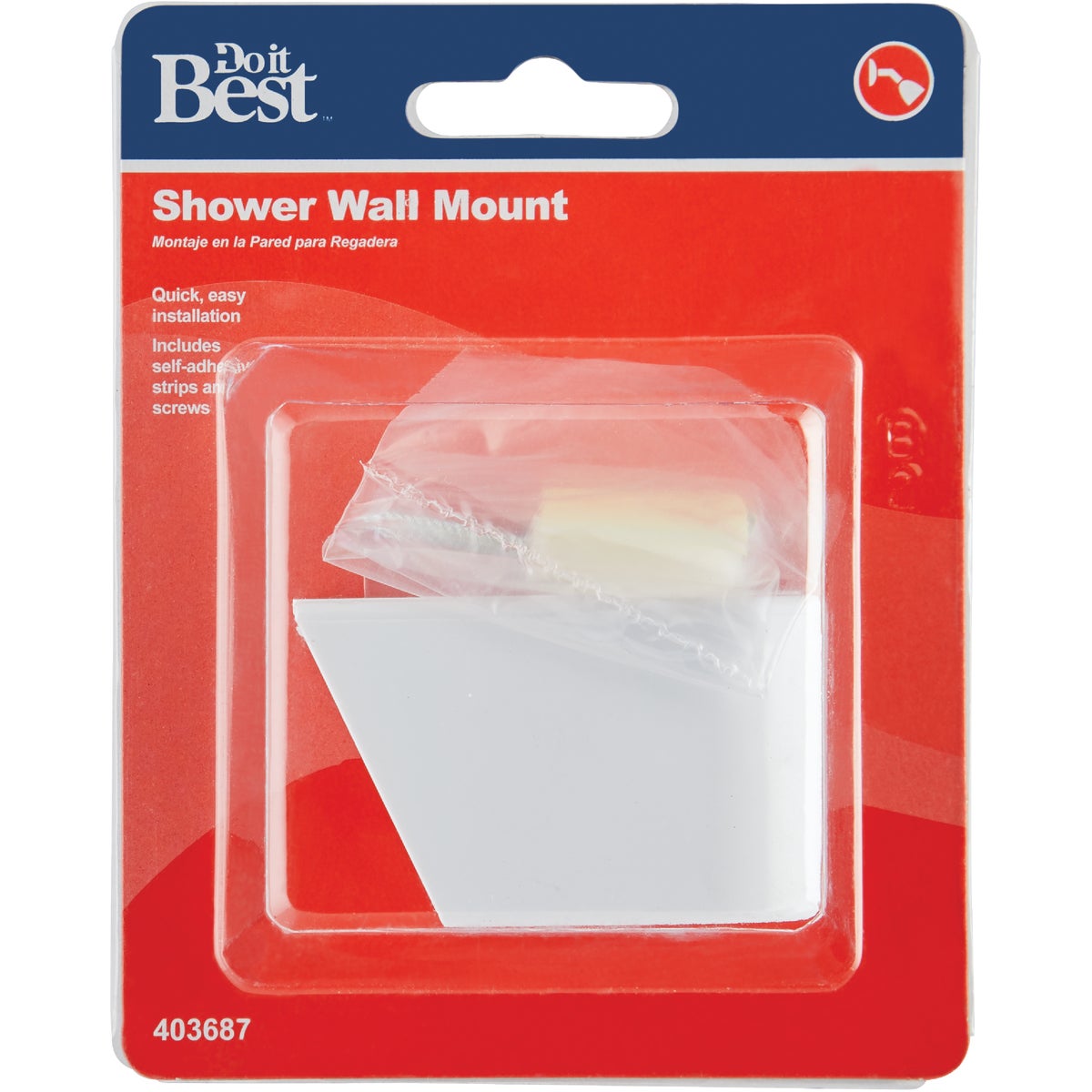 Do it White Plastic Shower Wall Mount Image 2