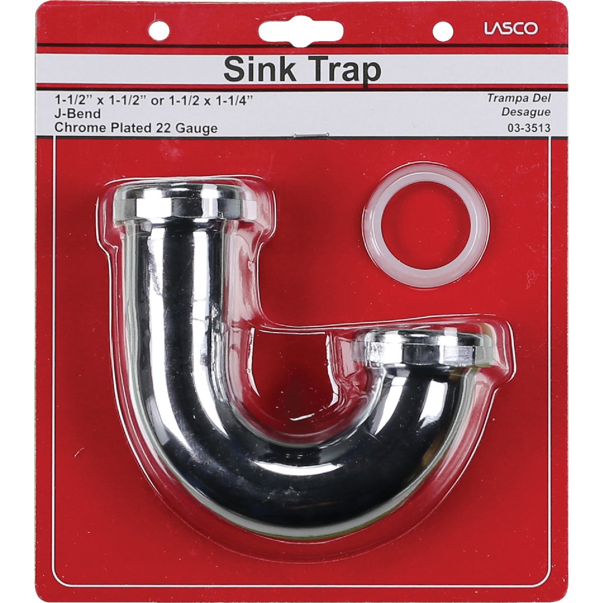 Lasco 1-1/2 In. or 1-1/4 In. Chrome Plated J-Bend Image 2