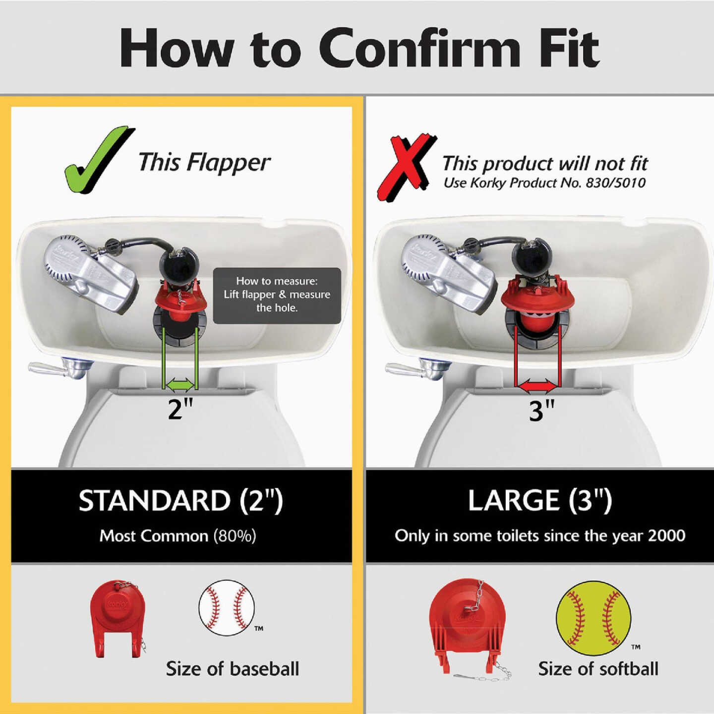 Korky QuietFILL Platinum Fill Valve & 2 In. Flapper Kit Image 3