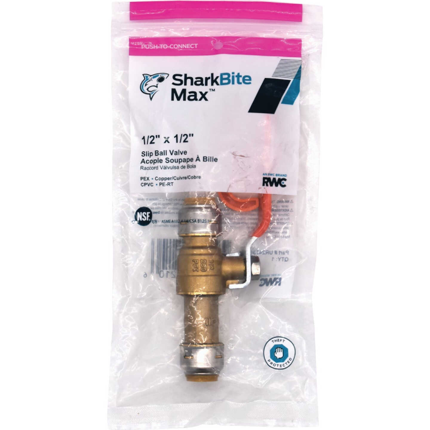 SharkBite 1/2 In. Brass Push-Fit Slip Ball Valve Image 6