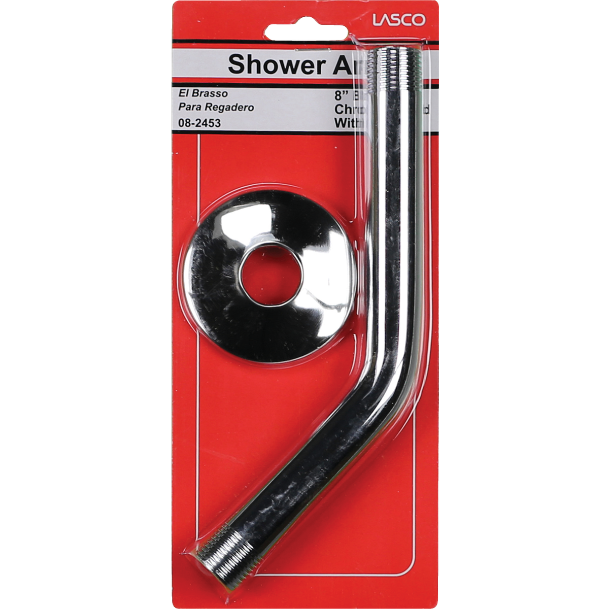 Lasco 8 In. Chrome Shower Arm and Flange Image 2