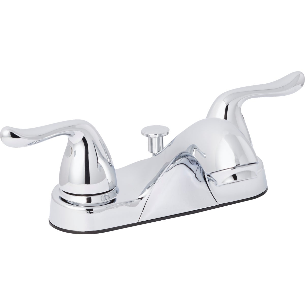Home Impressions Polished Chrome 2-Handle Knob 4 In. Centerset Bathroom Faucet with Pop-Up Image 1