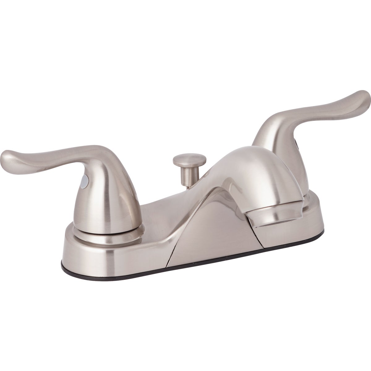 Home Impressions Brushed Nickel 2-Handle Knob 4 In. Centerset Bathroom Faucet with Pop-Up Image 1