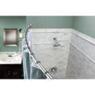 Moen 57 In. To 60 In. Curved Tension Shower Rod with Pivoting Flanges, Chrome Image 1