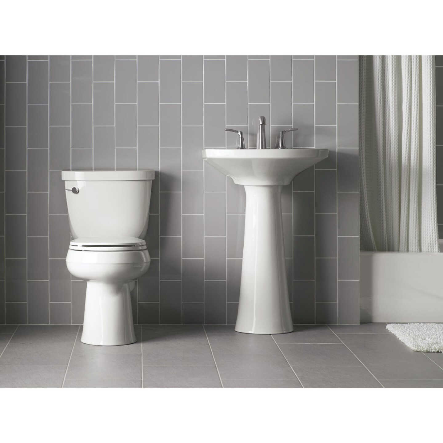 Kohler Mistos Brushed Nickel 2-Handle Lever 8 In. Widespread Bathroom Faucet with Pop-Up Image 2