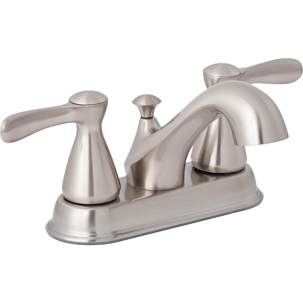 Home Impressions Traditional Brushed Nickel 2-Handle Lever 4 In. Centerset Bathroom Faucet with Pop-Up Image 1