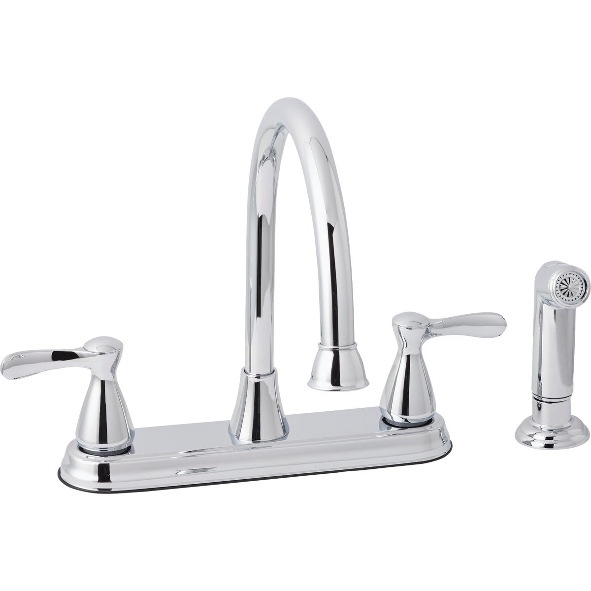 Home Impressions 2-Handle Traditional Lever Kitchen Faucet with Side Spray, Chrome
