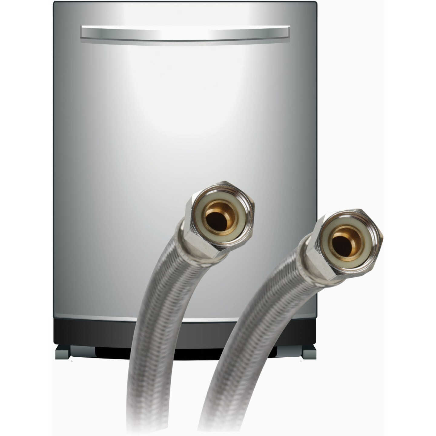 Fluidmaster 3/8 In. x 3/8 In. x 72 In. L Stainless Steel Dishwasher Connector Image 2