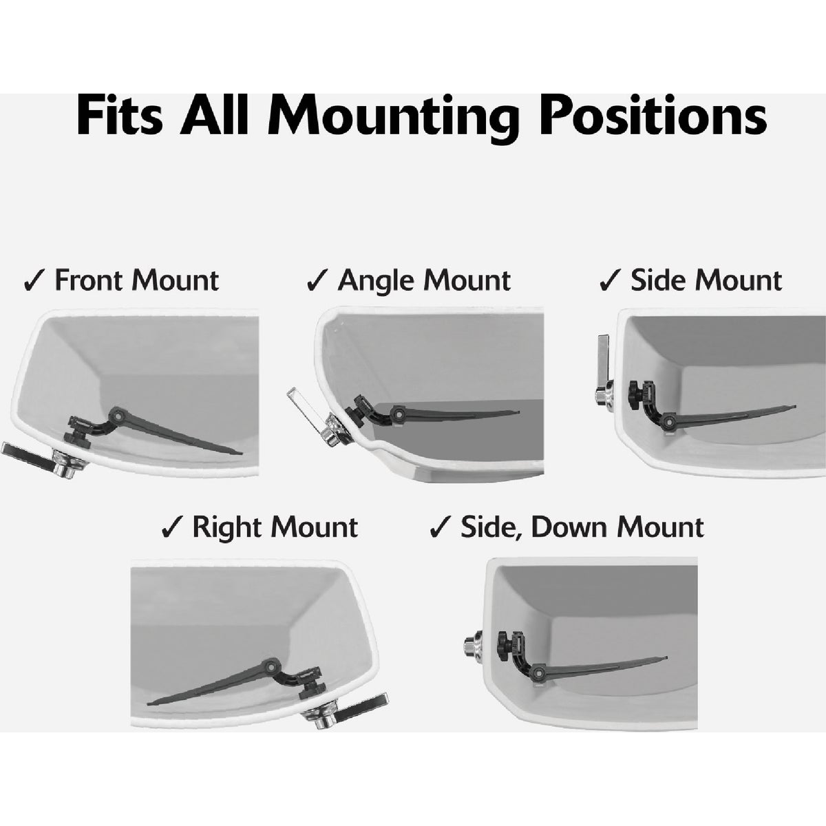 Korky StrongARM Universal Chrome Tank Lever with Classic Style Handle Image 3