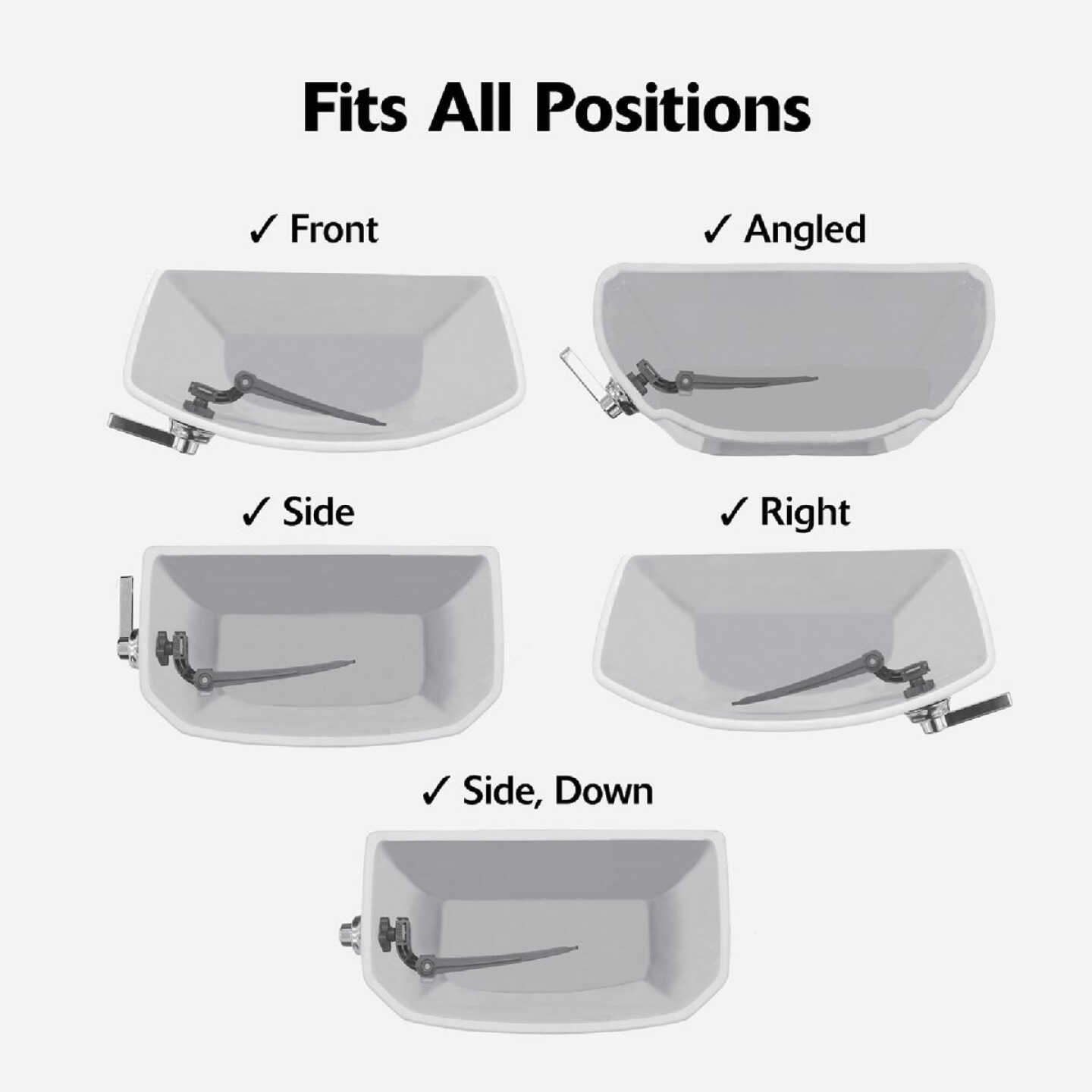 Korky StrongARM Universal Brushed Nickel Tank Lever with Classic Style Handle Image 4