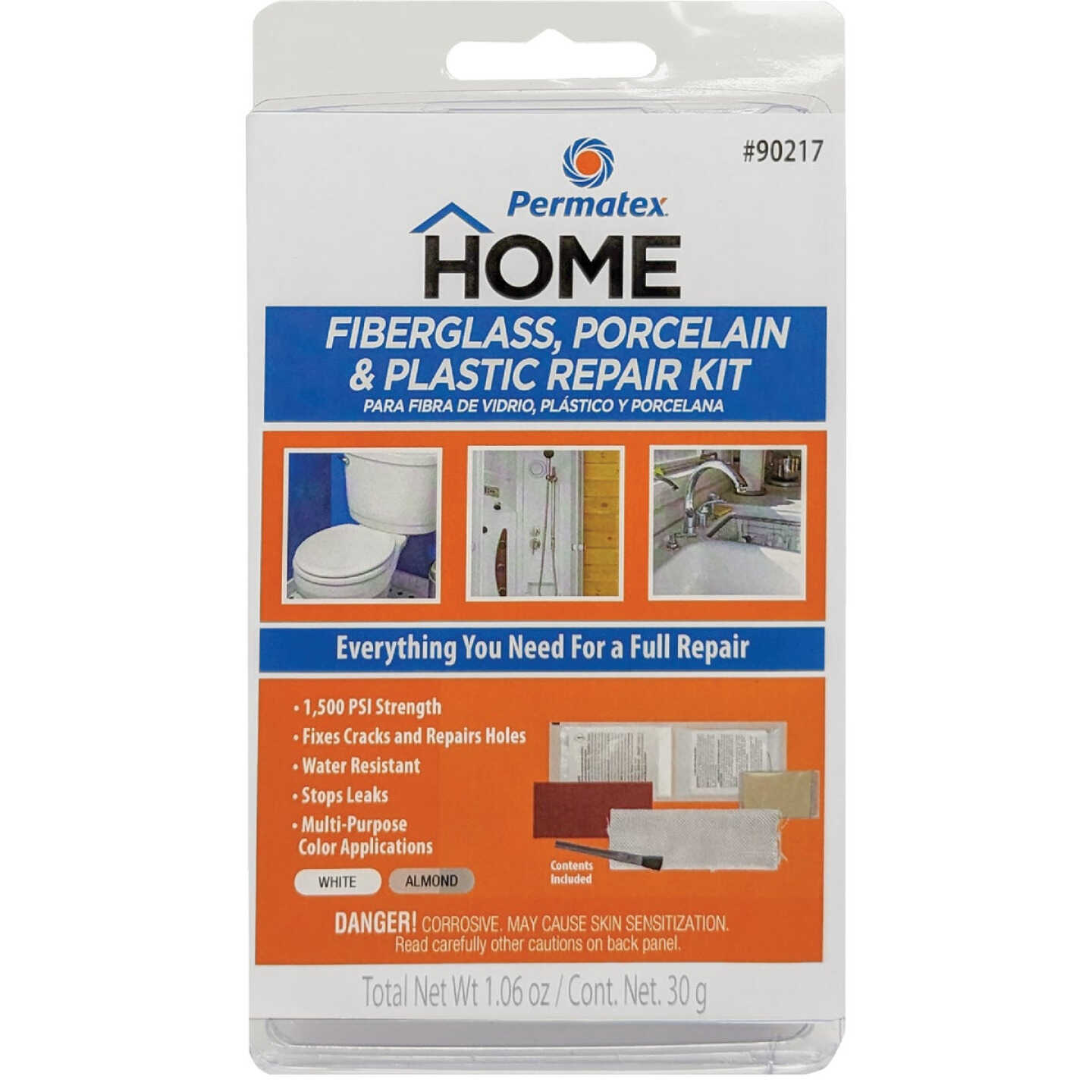 Permatex 1.06 Oz. Fiberglass, Porcelain & Plastic Epoxy Repair Kit Image 1