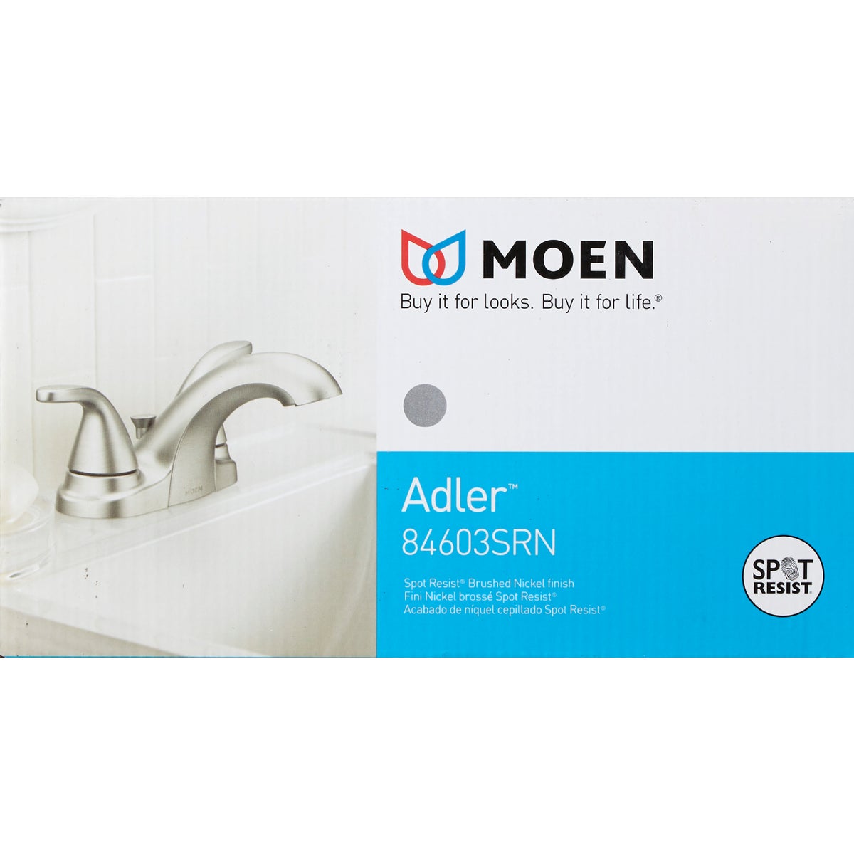 Moen Adler 2-Handle Lever Centerset Bathroom Faucet with Pop-Up, Spot Resist Brushed Nickel Image 6