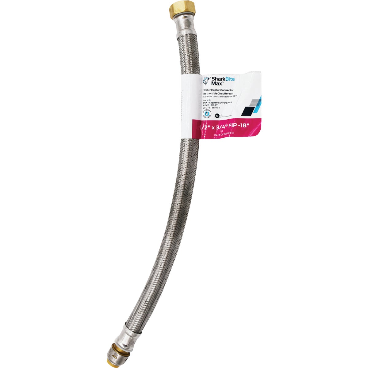 SharkBite 1/2 In. X 3/4 In. FIP X 18 In. L Braided Flexible Water Heater Connector Image 6