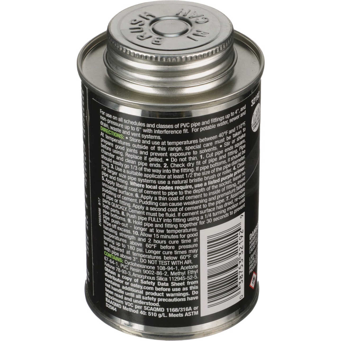 Oatey FUSION 10 Oz. Single-Step Medium Bodied Clear Priming PVC Cement Image 2