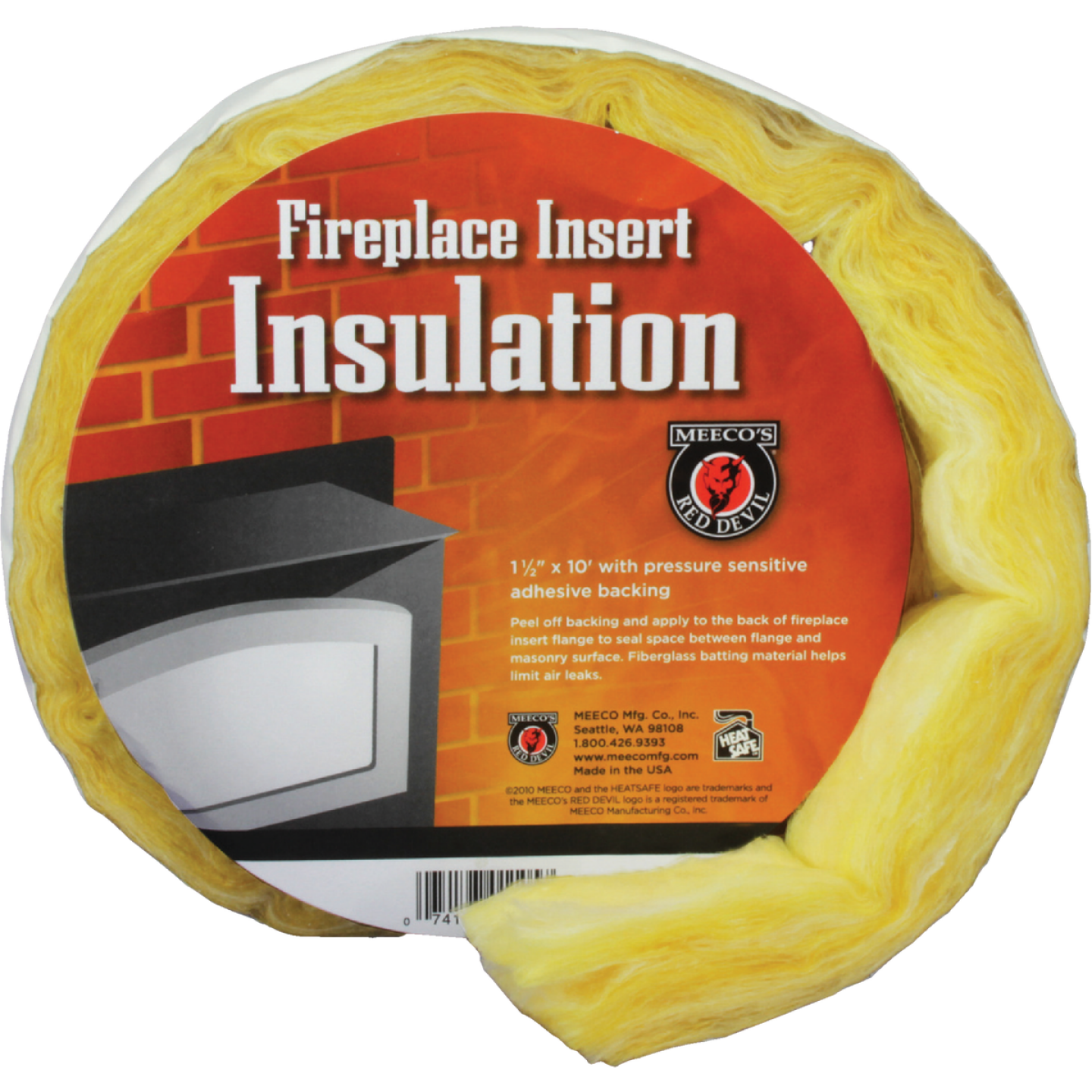 Meeco's Red Devil 1-1/2 In. x 10 Ft. Fiberglass Fireplace Insert Insulation Image 1