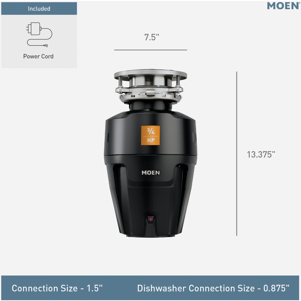 Moen Host Series 3/4 HP Garbage Disposal Image 2