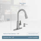 Moen Edwyn 1-Handle Pull-Down Kitchen Faucet with Soap Dispenser, Spot Resist Stainless Steel Image 2