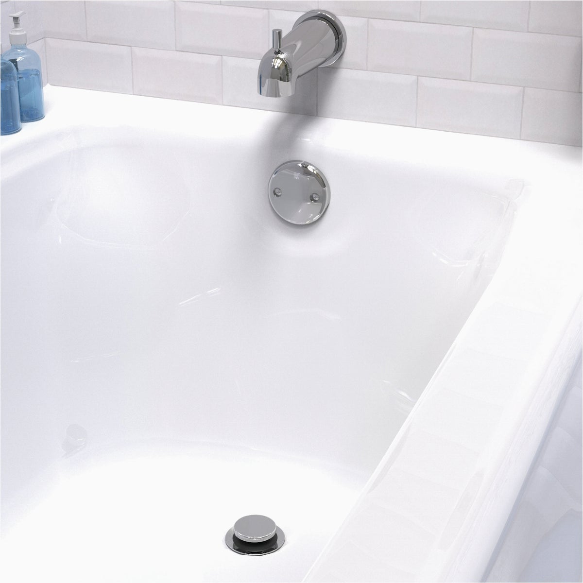 Keeney Foot Lok Stop Plastic Bath Drain with Polished Chrome Trim Image 4