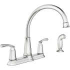 Moen Bexley 2-Handle Lever Kitchen Faucet with Side Spray, Chrome Image 1