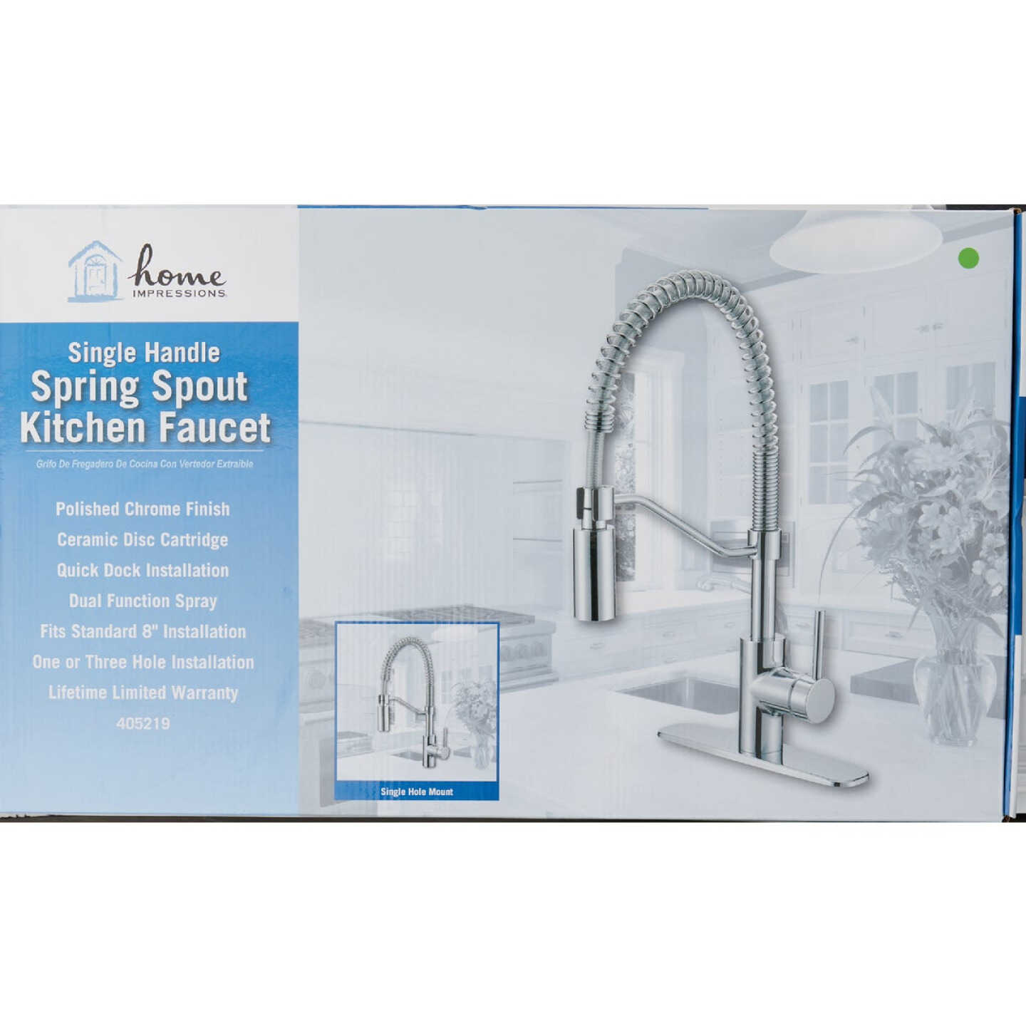 Home Impressions 1-Handle Lever Commercial Pull-Down Kitchen Faucet, Chrome Image 2
