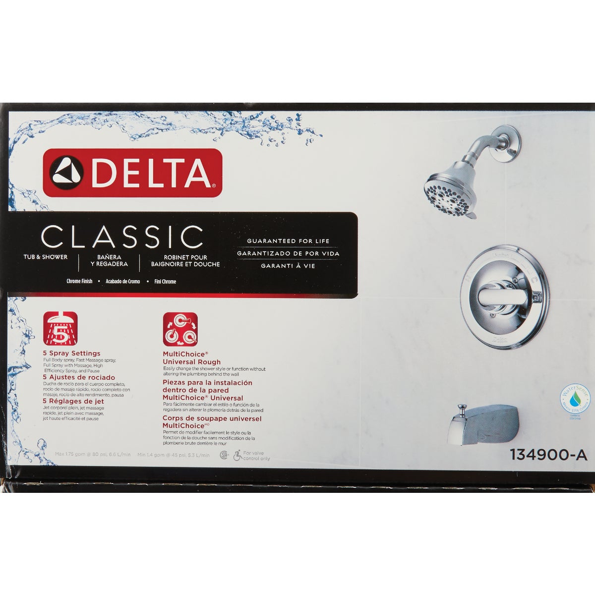 Delta Classic Chrome Single-Handle Tub and Shower Faucet Image 2
