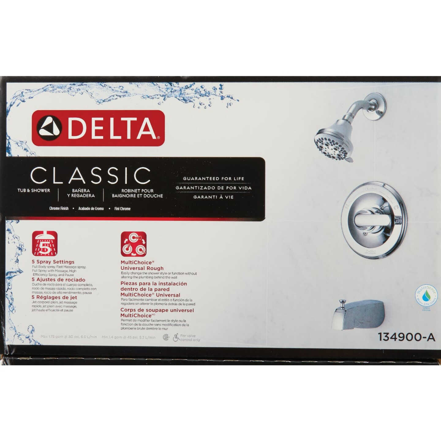 Delta Classic Chrome Single-Handle Tub and Shower Faucet Image 2