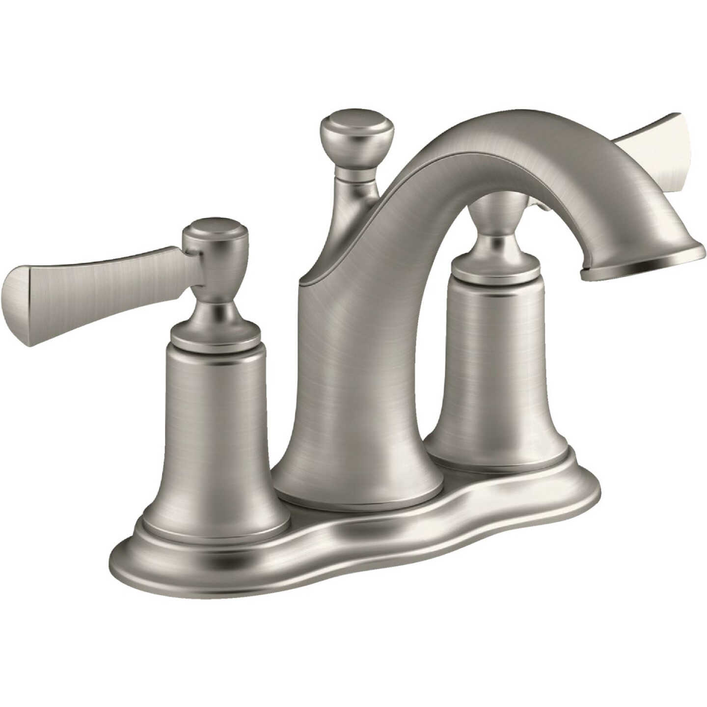 Kohler Elliston Brushed Nickel 2-Handle Lever 4 In. Centerset Bathroom Faucet with Pop-Up Image 1
