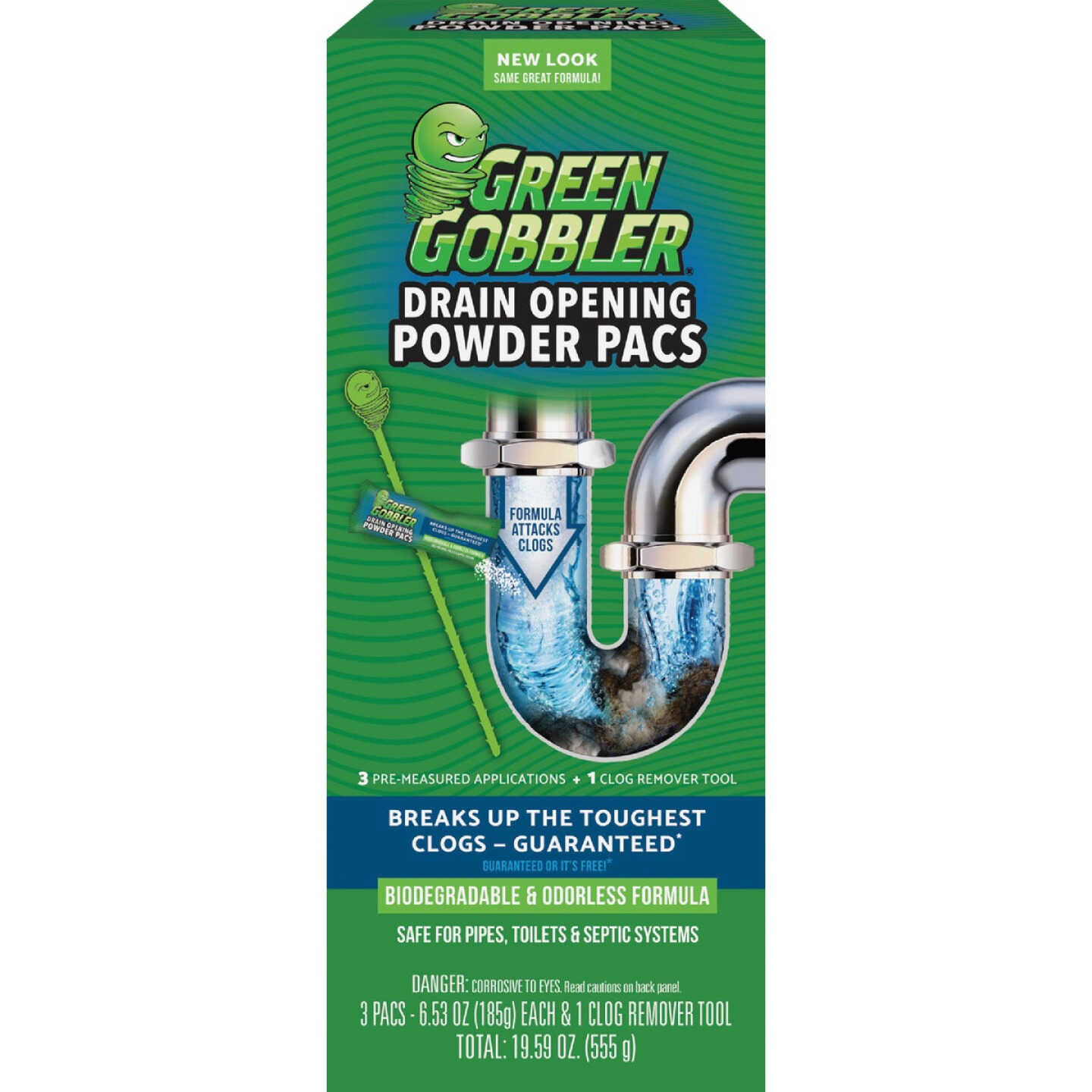 Green Gobbler 6.53 Oz. Granular Pac Drain Opener (3-Pack) Image 1