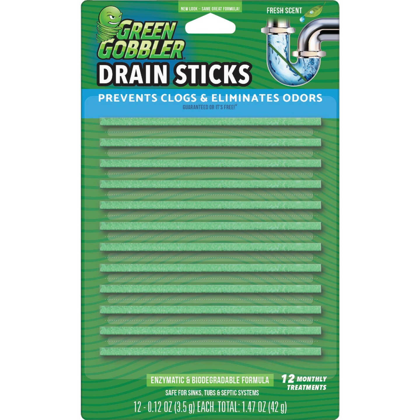 Green Gobbler Bio-Flow 1.47 Oz. Drain Cleaner Strips (12-Pack) Image 1