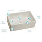 Elkay Fireclay 30 In. x 19-15/16 In. x 9-1/8 In. Single Bowl Farmhouse Kitchen Sink, White Image 4