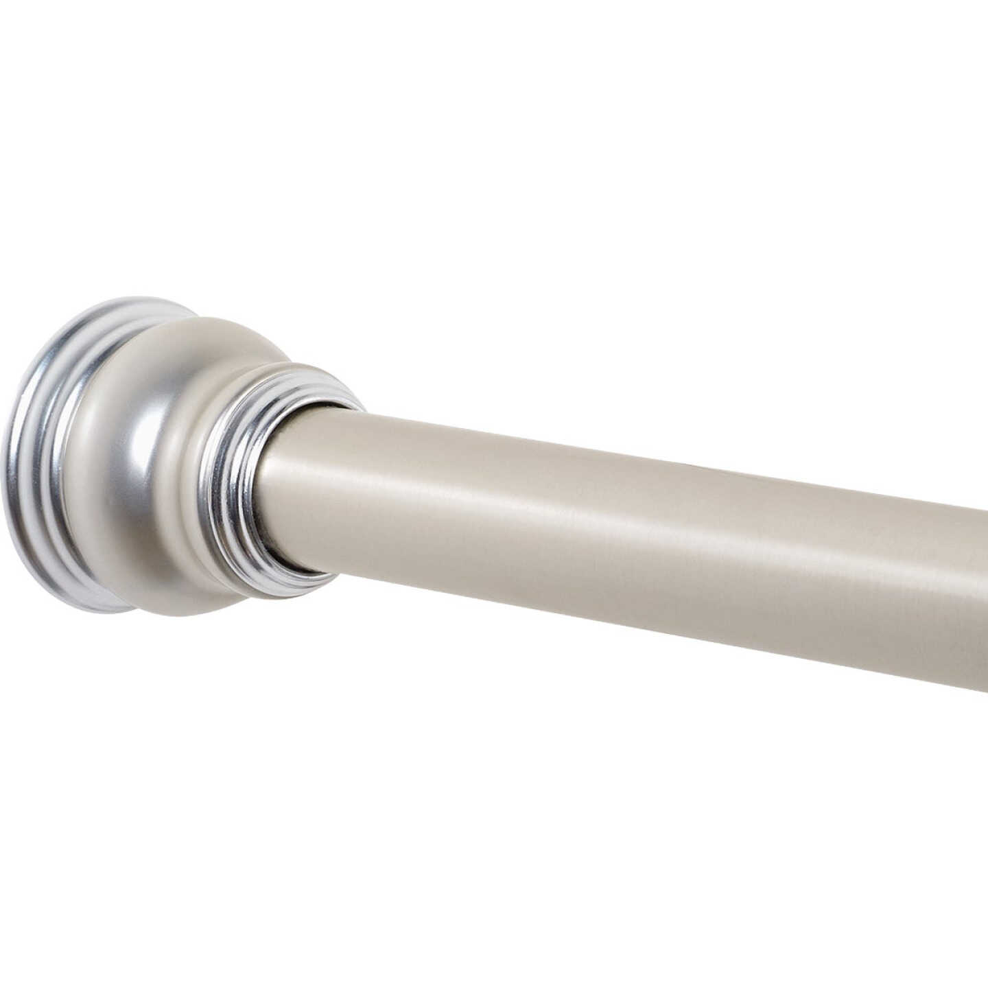 Zenith Zenna Home Straight 72 In. Adjustable Tension Finial Shower Rod in Satin Nickel Image 1