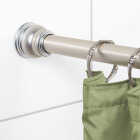Zenith Zenna Home Straight 72 In. Adjustable Tension Finial Shower Rod in Satin Nickel Image 2