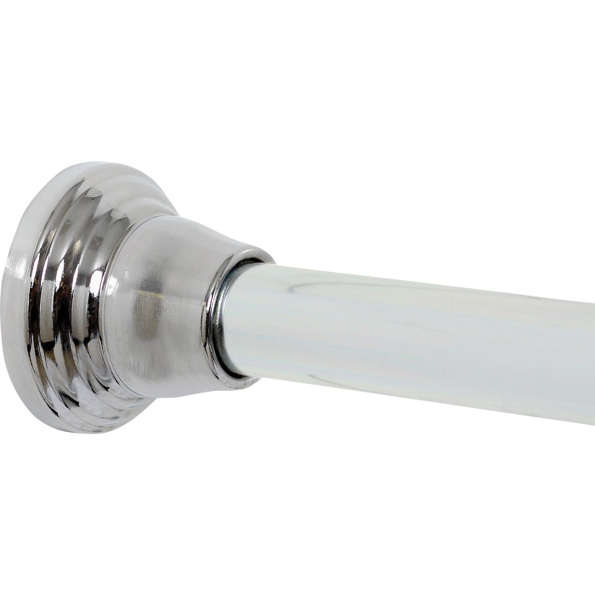 Zenna Home Straight 72 In. Adjustable Tension Finial Shower Rod in Chrome Image 1
