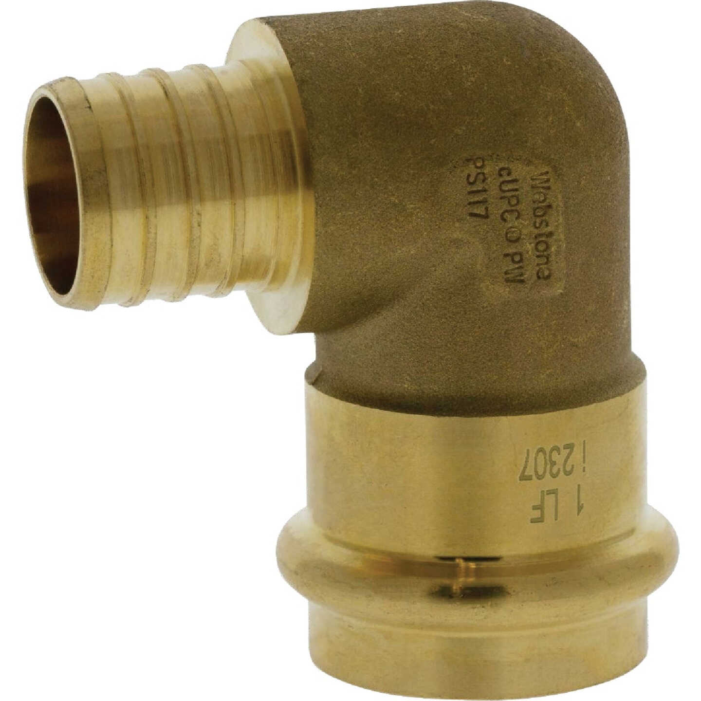 Nibco 1 In. Press x F1807 LF BR PEX 90 Transition Elbow Image 1