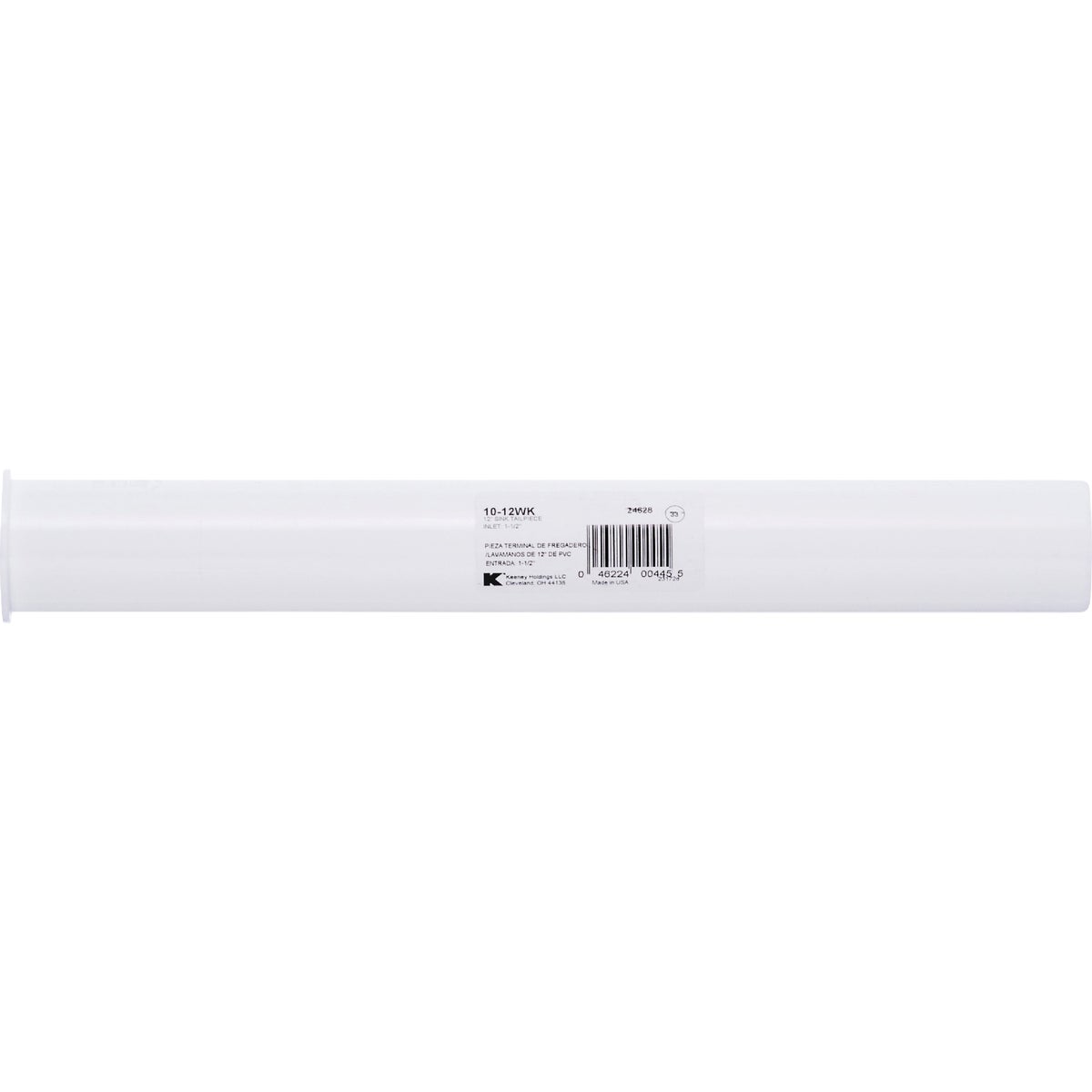 Keeney 1-1/2 In. x 12 In. White Plastic Flanged Sink Tailpiece