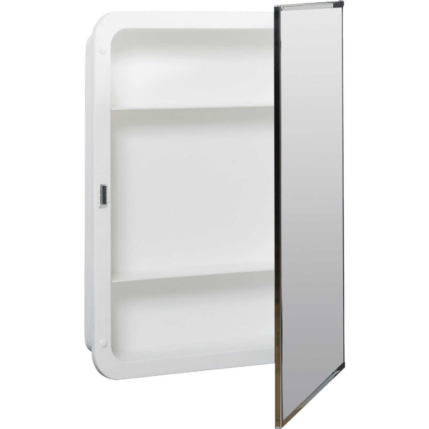 Zenith Stainless Steel 16.13 in W x 20.13 in H x 3.25 in D Single Mirror Surface/Recess Mount Medicine Cabinet Image 5