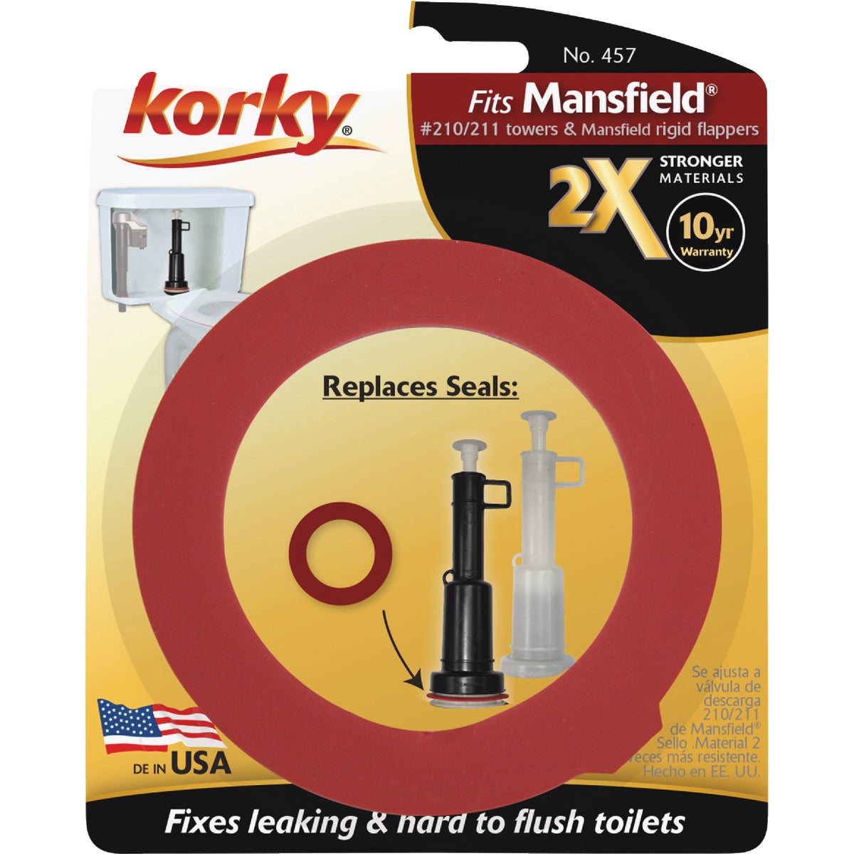 Korky 2X Long Life Toilet Flush Valve Seal Fits Mansfield 210 & 211 Image 5
