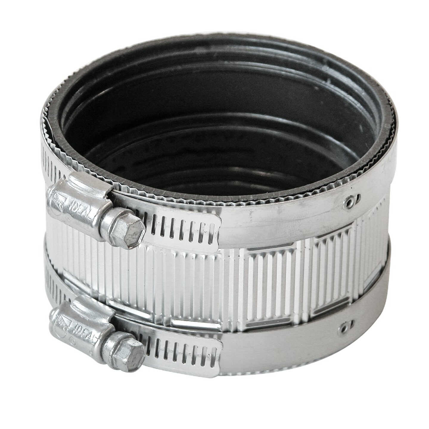 Black Swan 4 In. Neoprene No-Hub Coupling with Stainless Steel Clamps Image 1