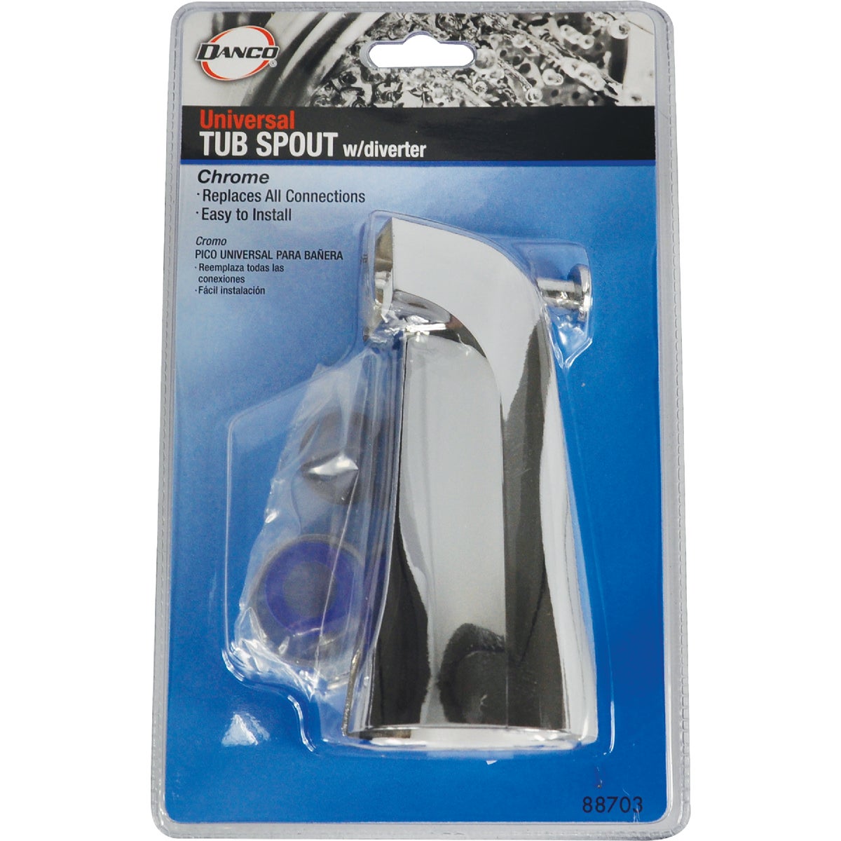 Danco 6 In. Universal Fit Chrome Bathtub Spout with Diverter Image 7