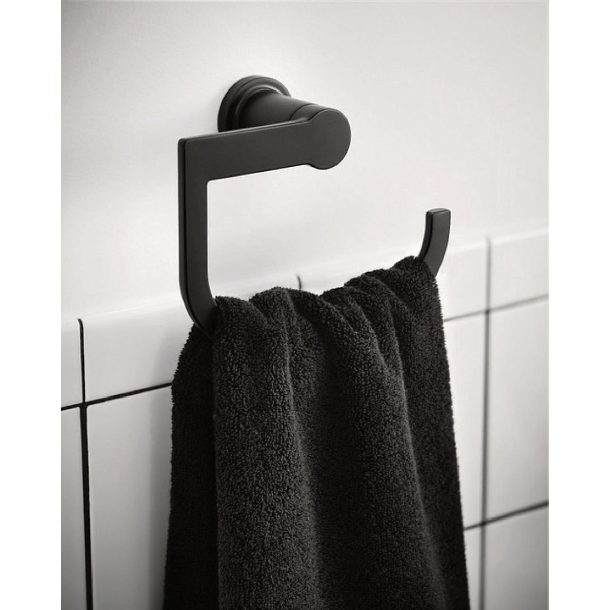 Moen Rinza Towel Ring, Matte Black Image 2