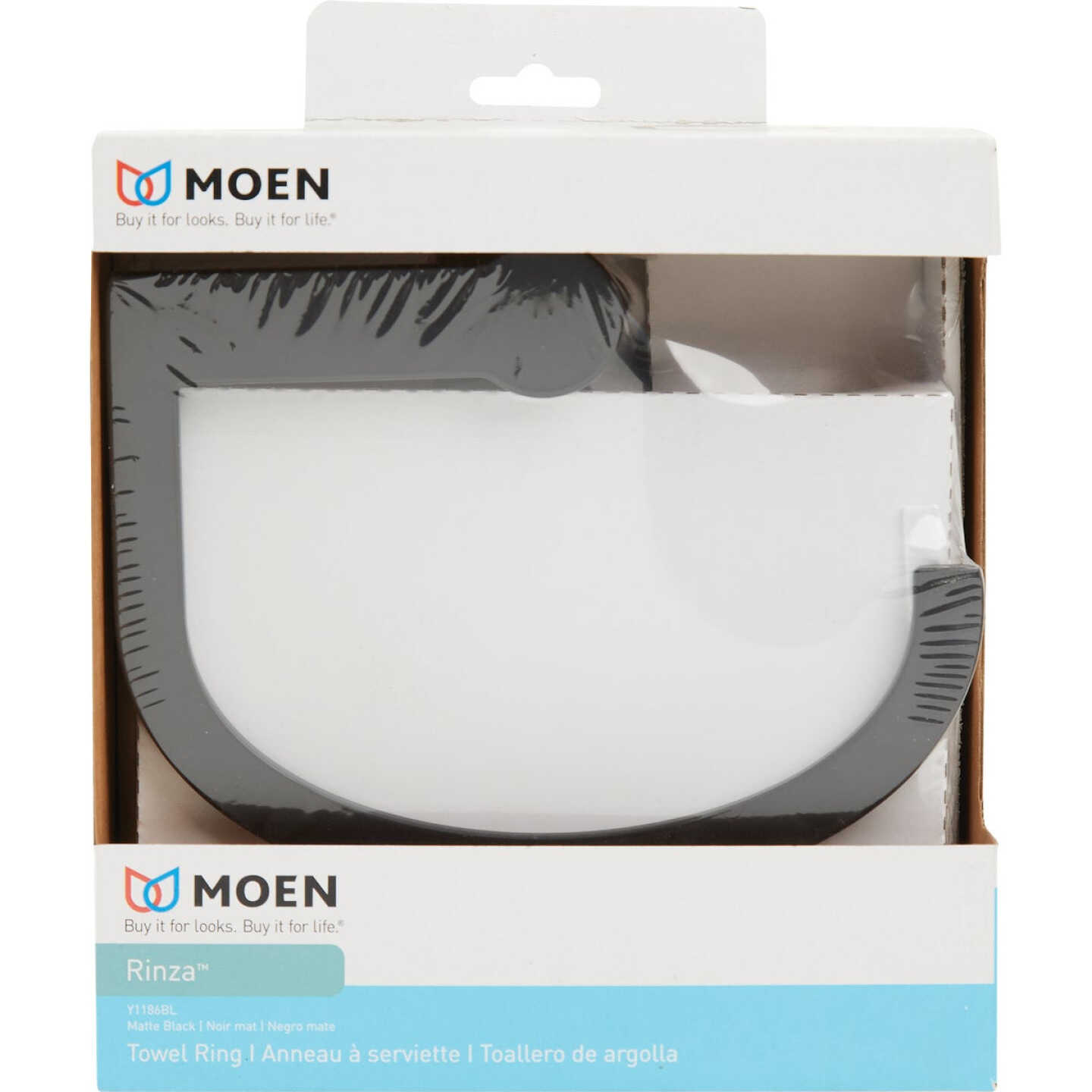 Moen Rinza Towel Ring, Matte Black Image 3