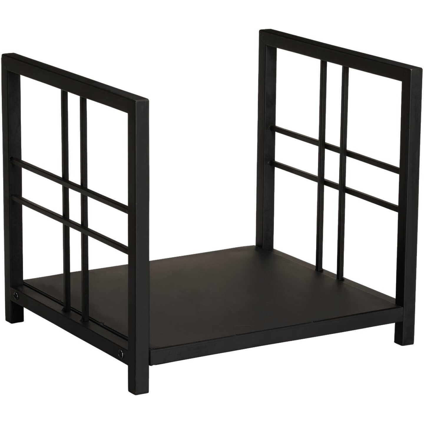 Home Impressions Square Hearthside Black Steel Fireplace Log Holder Image 1