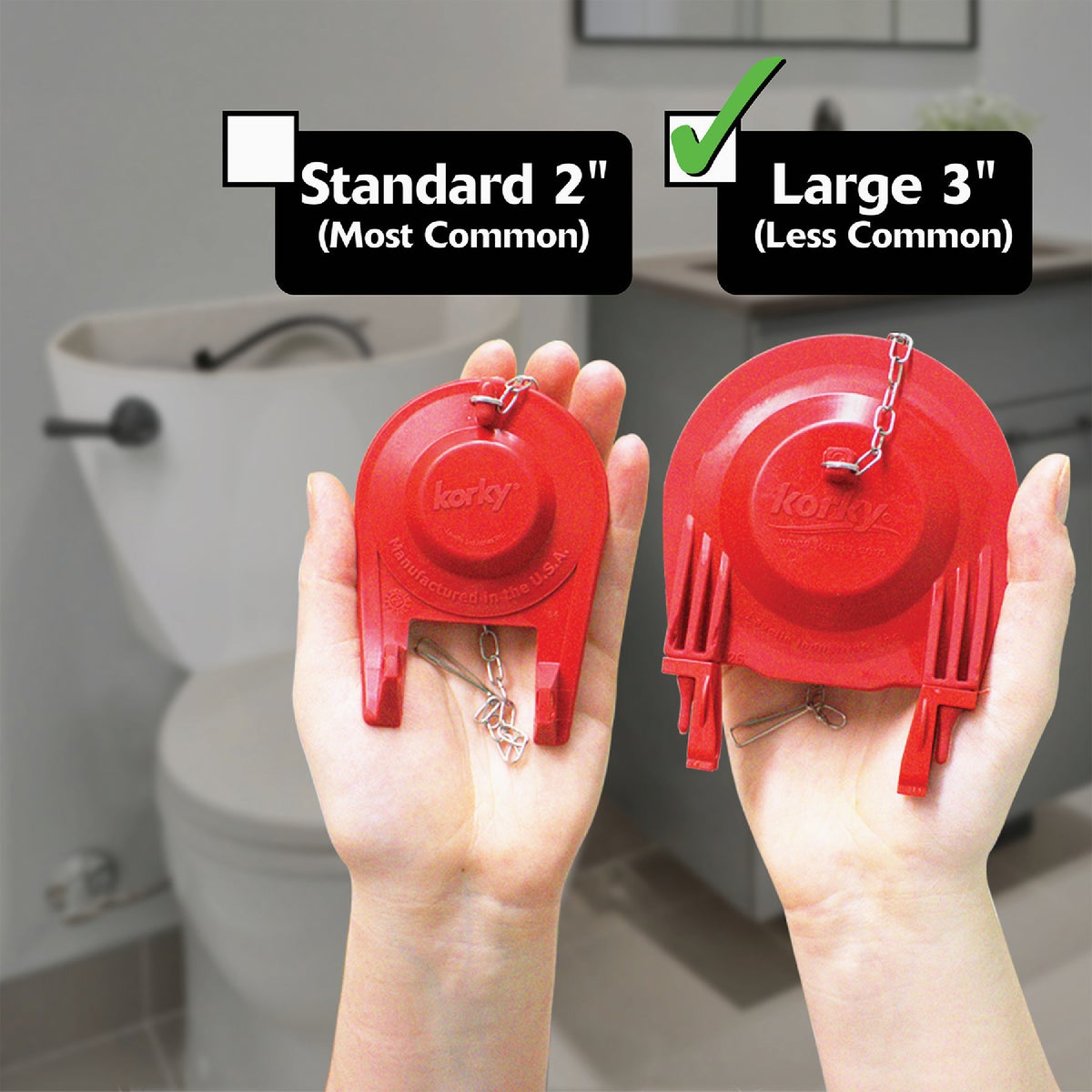 Korky Large 3 In. 2X High Performance Universal Toilet Flapper Image 2