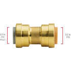 QuickFitting 1/2 In. x 1/2 In. Push-to-Connect Brass Polybutylene Transition (Conversion) Coupling Image 6