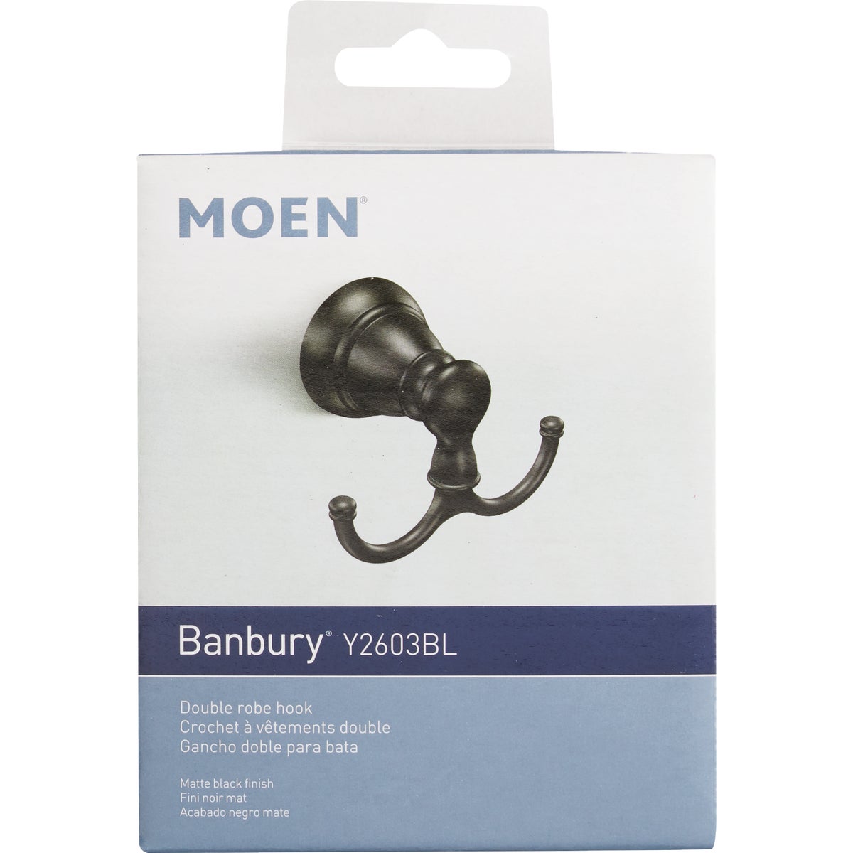 Moen Banbury Double Robe Hook, Matte Black Image 3