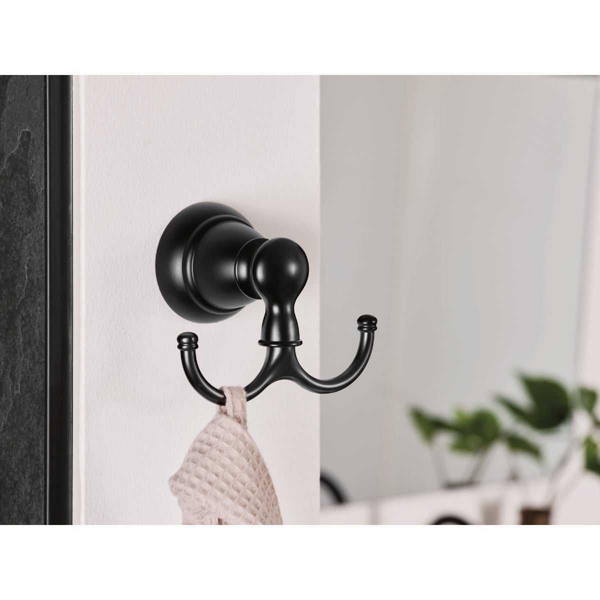 Moen Banbury Double Robe Hook, Matte Black Image 2