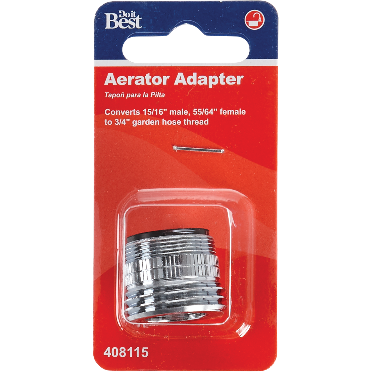 Do it 55/64"-27 Male Faucet to 3/4" Male Hose Faucet Adapter, Low Lead Image 2