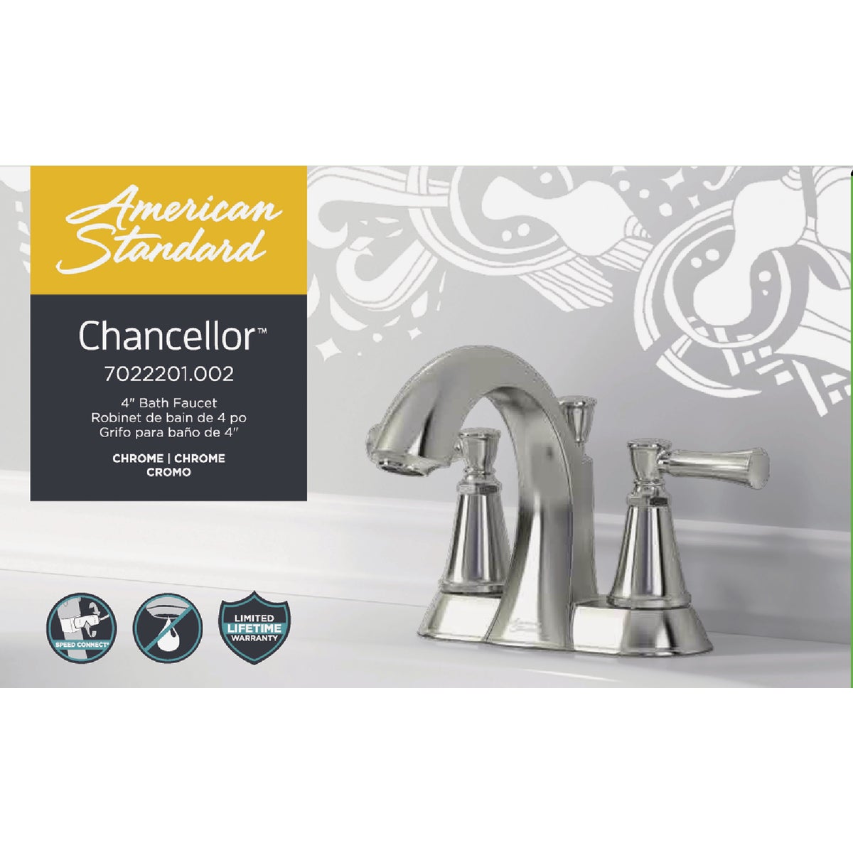 American Standard Chancellor 2-Handle Lever 4 In. Centerset Bathroom Faucet with Pop-Up, Chrome  Image 2