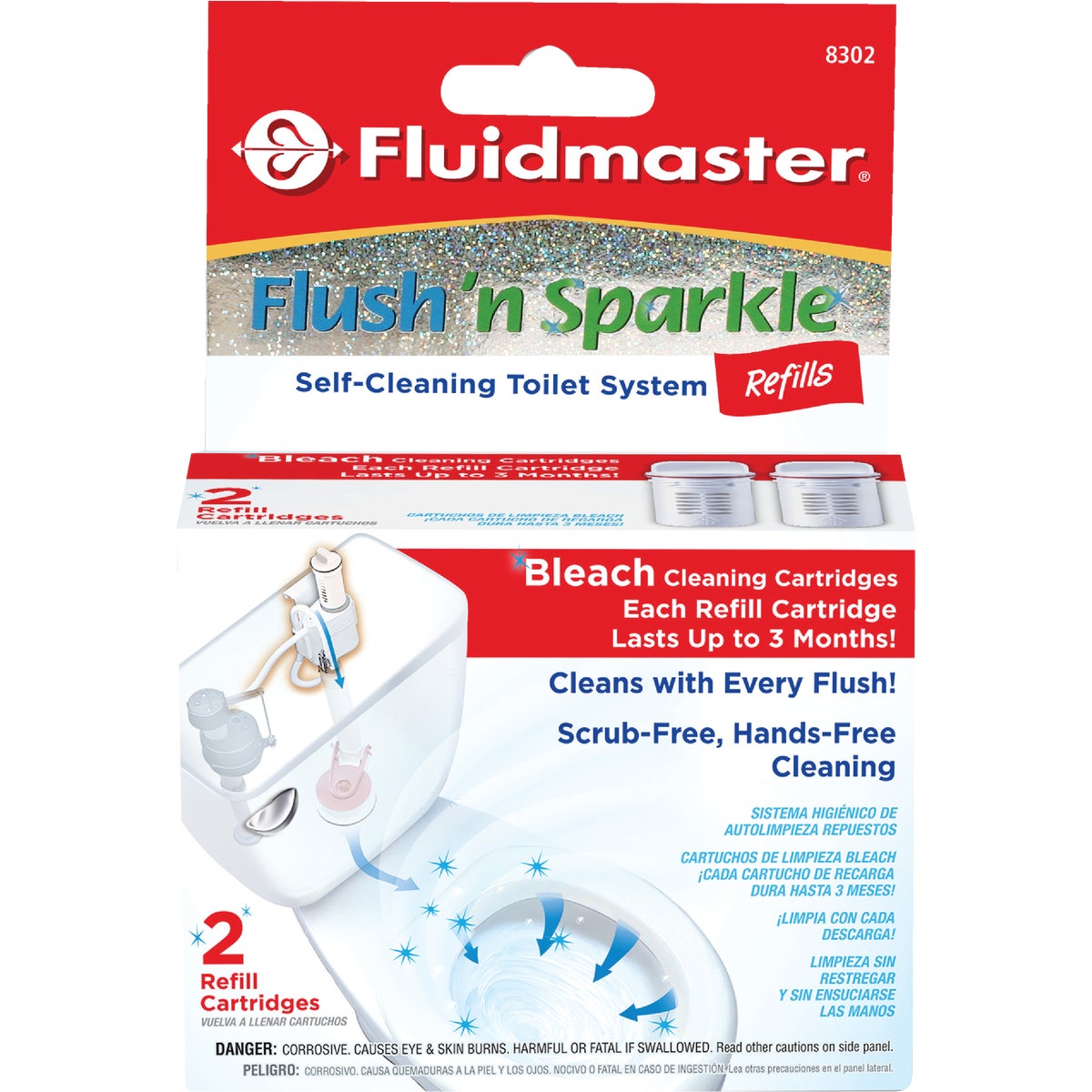 Fluidmaster Flush 'n Sparkle Automatic Toilet Bowl Cleaning System with Bleach (2-Pack) Image 2