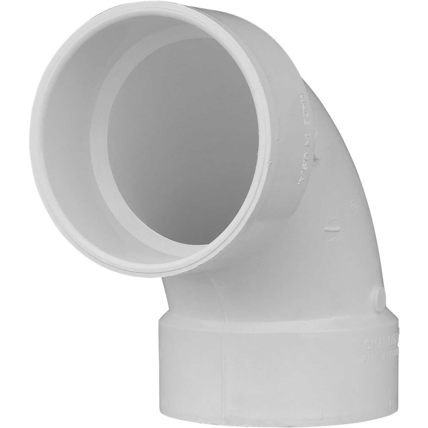 Charlotte Pipe 4 In. Schedule 40 90 Deg. Sanitary DWV PVC Elbow (1/4 Bend) Image 1